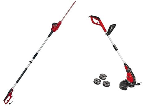 Einhell Tagliasiepi telescopico elettrico GC-HH 5056 & GC-ET 4530 Set Tagliabordi Elettrico 230 V, 450 W, Taglio 30 Cm, Rosso