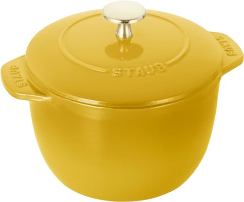 staub La Cocotte de GOHAN Citron Z1029-064 La Cocotte de GOHAN Citron M 6.3 pulgadas (16 cm) Olla Arrocera, Hierro Fundido, Olla Esmaltada, Olla Arrocera