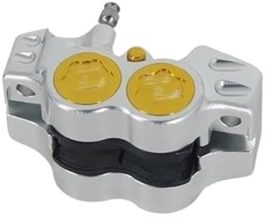 NPUQNLAH Universale 84mm 82mm Pinza Freno Moto 4 Pistoni per Yamaha Aerox Nitro RSZ Zuma 50rr Scooter Dirt Bike Pinza Freno A Disco Sostituire Le Parti del Freno(Oro)