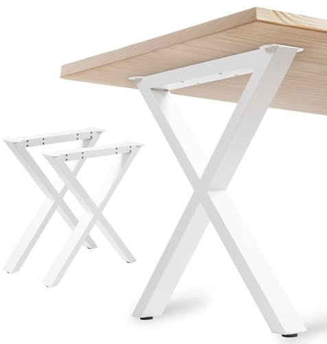 NEXT LEVEL - Patas para Mesas | 65x74cm, Perfil 80x40mm, Metálicas, para Madera y Cristal, Compatible con Anchos de 70, 80, 90 y 100cm | Ideal para Escritorio y Comedor - PM05BL
