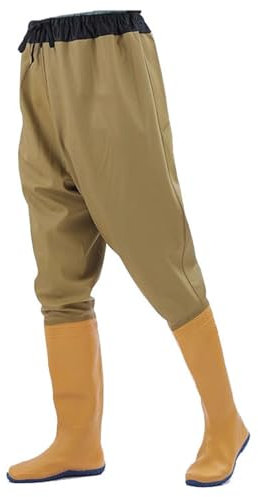 KPHYMOD Waders Pesca Stivali da Pesca con Stivali, Stivali da Pesca in PVC Impermeabili con Suola Antiscivolo E Vita in Rete Traspirante(42 EU)