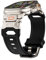 FUNSTONE Sport Band for Apple Watch Ultra 2 & Ultra 49mm, FKM Rugged Ultra 2 Watch Bands for Men, Stainless Steel Fluoro Rubber Wristband, Men's Military Sport iWatch Replacement Strap (Black)