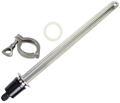 LVSELINGI 220v Electric Heating Element 1.5 Tri Clover SUS304 Immersion Tubular Water Heater for Brewing Cheerfully(Heater Clamp,220v 4500w)