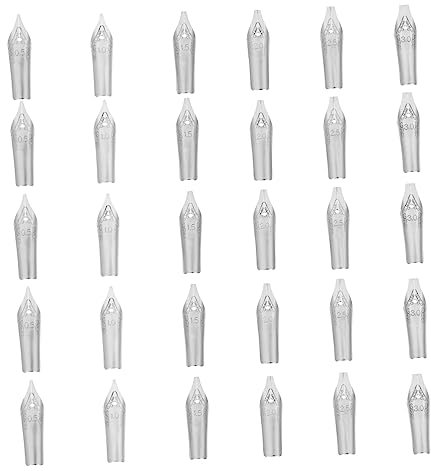 Gogogmee 60 Pcs Calligraphy Fountain Pen Ink Manga Calligraphy Pen Nibs 12 Sizes Set Replacement
