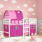 Tidyard Kinderhochbett mit Tunnel Vorhängen,Hochbett Spielbett Bett für Kinder Kinderbett Etagenbett Stockbett Rosa 80x200 cm Massivholz Kiefer