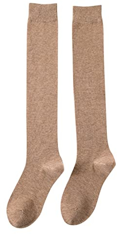 Bas d'hiver épais pour femme - Chaussettes mi-longues au-dessus du genou pour garder au chaud - Chaussettes hautes en coton légères pour chiots