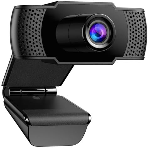 kacylzom 1080P Webcam - Full HD Web Cam Correzione Automatica Luminosità Webcam PC con Microfono Cancellazione del Rumore Stream Web Camera per PC/Mac/Laptop per Videochiamate/Lezioni Online