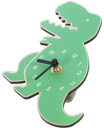 Cabilock Wanduhr in Dinosaurierform Dekorative Uhr Zum Aufhängen Stumme Uhr Für Wohnzimmer Und Schlafzimmer Praktische Wanddeko Mit Leuchtenden Farben Und Verspieltem Design
