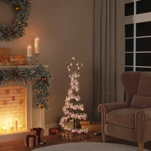 Festnight LED Weihnachtsbaum Metall 120 cm Led Tannenbaum Outdoor Lichterbaum Außen und Innen Weihnachtspyramide Lichterpyramide Metallbaum Kegelform Weihnachtsdeko