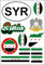 Daged Syrien alte fahne Aufkleber 11 Stück Karte Stickerbogen - PKW Auto Motorrad Biker Flagge Fahne Deko AK