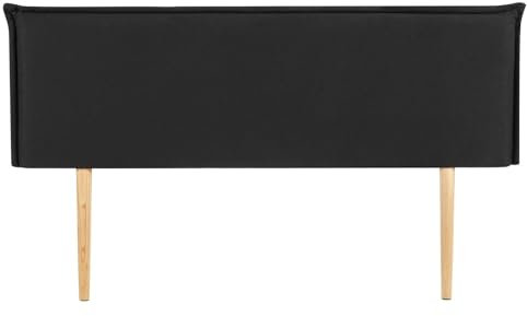 IDIMEX Kopfteil VINCEL mit Holzbeinen 160 cm in Schwarz – Hochwertiger Stoffbezug für Doppelbetten, Elegante Optik, massives Holzgestell