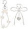 Lilbitty 2 Stück Cute Bow Pearl Schlüsselanhänger Damen, Modische Schlüsselanhänger Für Tasche Und Auto, Goldene Charms Anhänger,