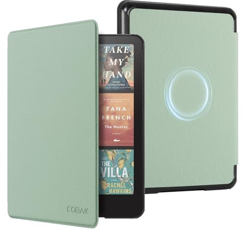 CoBak Magnetic Hülle für 7“ Kindle Paperwhite 12th Gen 2024 und Kindle Colorsoft - Kompatibel mit iPhone MagSafe, für Samsung/Belkin/Anker Wireless Charging Pads, Auto Sleep Wake, Salbeigrün