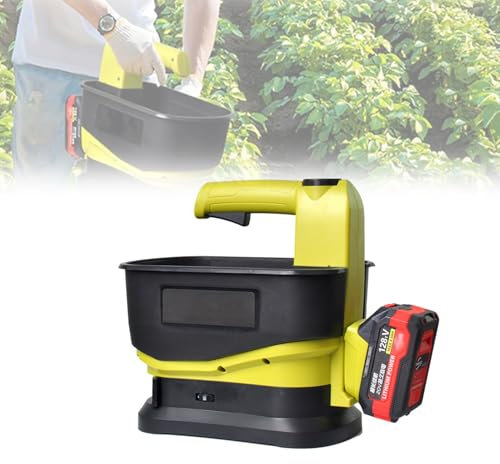 Spandiconcime a Batteria Da 5,5 Litri, Spandiconcime Elettrico Manuale Da 17.000 Giri/min Con Batteria Da 4.000 MAh, Regolazione a 6 Velocità, Angolo Di Diffusione Di 140°, Per Semi, Fertilizzanti