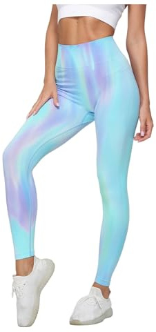 Galaxy Leggings Damen Faschingskostüme Glitzer Kostüm 70er Jahre Outfit Karneval 80er Aerobic Leder High Waist Strumpfhose