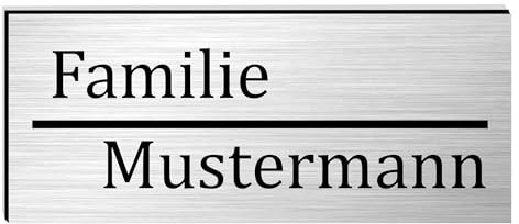 KIWISTAR UG – a partire da 1 X – Targhetta per cassetta delle lettere 60 x 25 mm autoadesiva – Argento nero spazzolato – Targhetta personalizzabile – Targhetta per cassetta delle lettere – Targhetta