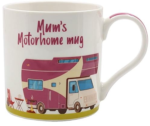 The Leonardo Collection Mum's Motorhome Mug Tea and Coffee Mugs for Hot Drinks | Fine China Printed Mugs for Kitchen & Home | Reusable Ceramic Cups for Every Occasion | Birthday Gifts for Women & Men