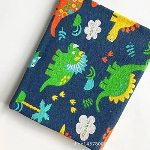 ONECHANCE Bedruckte Stoff Kinderstoffe Baumwolle Leinen Stoff Meterware 100x150cm zum Nähen und Dekoration Color Dinosaurier Size 1 Meter
