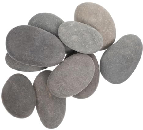 DIYEAH Lot de 20 galets ronds pour peinture - Pour travaux manuels, dessin, appartement - Grand pour galets peints à la main - Peinture sur roche décorative - Gris