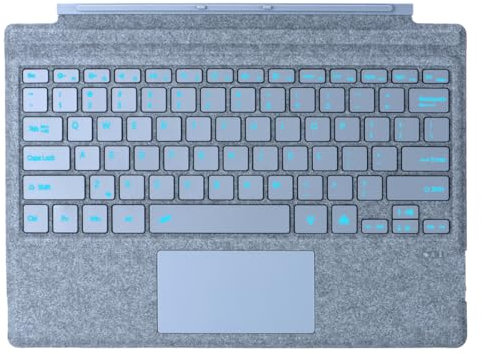 Bluetooth Keyboard for Microsoft Surface Pro 7+ Pro 7 Pro 6 Pro 5 Pro 4 Pro 3 Generation, SIM Signature Keyboard with Trackpad, USB Charging, German (Ice Blue, Backlight)