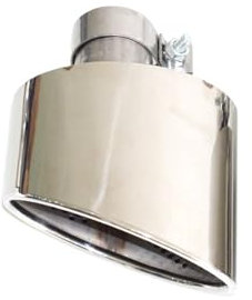 Kompatibel mit Audi A4 A5 A6 A7 Auto-Auspuffblende Upgrade RS4 RS5 RS6 RS7 Edelstahl Oval Schwarz Schalldämpfer Spitze Endrohr Auspuffkopf(Silver 1 pcs)