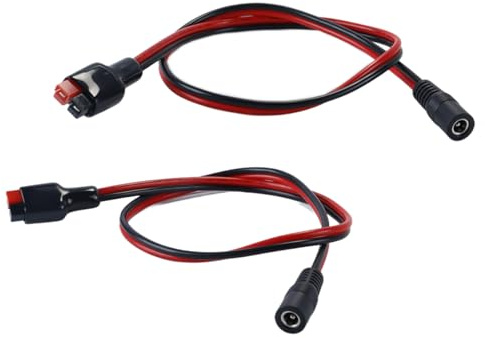 Hoite 14AWG DC 5,5x2,1mm Netzstecker-Verlängerungskabel zum Anschluss von Solarmodulen, Generatoren, Backup-Batterien, 60 cm mit Anderson-Stecker