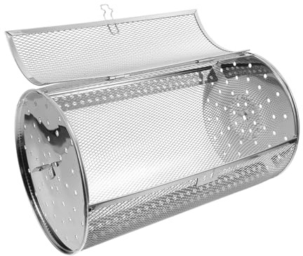SUPVOX Cesta De Horno De Giratoria De Acero Inoxidable 180x300 Mm Para Asador De Freidora De Aire y Tostadora De Cocina, Utensilio Para Asar Verduras y Brochetas Horno Eléctrico