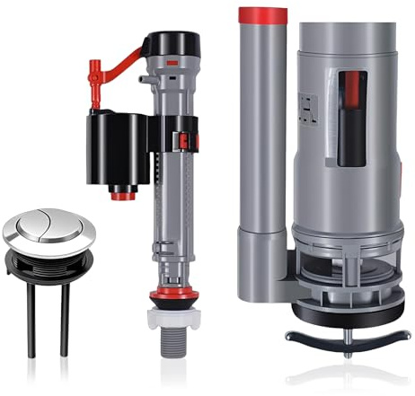 20cm Toilet Water Inlet Valve Pumping Valve with Button Easy Installation Toilet Flush System Replacement Wide Compatibility Toilets Flush Valves 4-Point Thread Interface Toilets Accessories