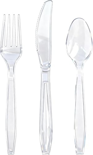 Reusable Cutlery Set | Premium Quality 50 Spoon,50 Forks,50 Knives for Outdoor, Party & More- Plastic Cutlery Reusable Washable