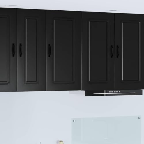 Pindolar Geschirrspülerfront Kalmar Schwarz Holzwerkstoff 40 x 31 x 80 cm Küchenfront mit Tür Stauraum für Unterschrank und Geschirrspüler Nische Ablage Arbeitsplatte