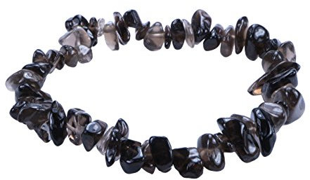 Lebensquelle Plus Rauchquarz Splitterarmband | Handgefertigtes Elastisches Stretch Splitter Armband | Echter natürlicher Edelstein (Rauchquarz)