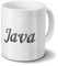printplanet Tasse mit Namen Java - Motiv Chrom-Schriftzug - Namenstasse, Kaffeebecher, Mug, Becher, Kaffeetasse - Farbe Weiß