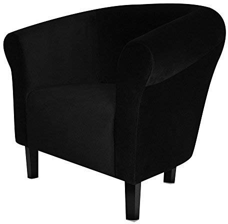 FORTISLINE Clubsessel Loungesessel Cocktailsessel Monaco 2 Plüsch Schwarz W364 20