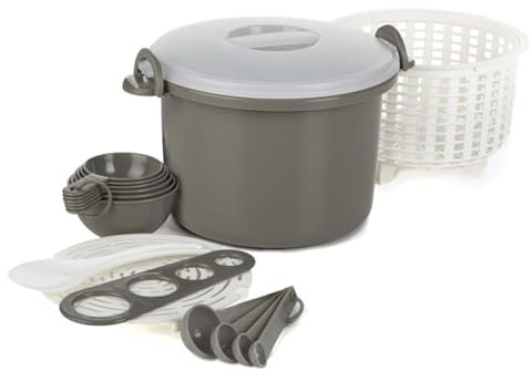 Progressive PS-97GY - Arrocera y pasta para microondas, plástico, color gris