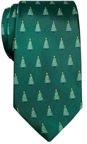 Retreez Herren-Krawatte mit Weihnachtsmotiv, Mikrofaser, 8 cm - Gr�n - Einheitsgröße