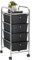 IDIMEX Badregal Rollwagen Rollcontainer GINA, mit 4 schwarzen Schubladen und Metallgestell in Chrom