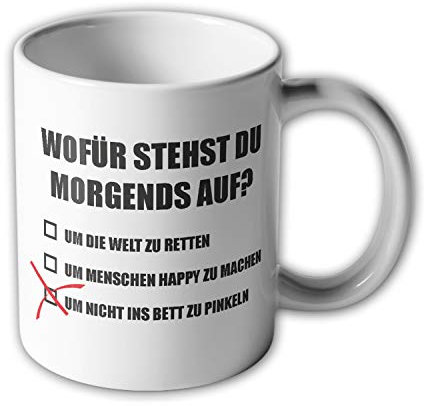 Tasse Wofür stehst du morgends auf Kreuze an Büro Kaffee Becher Fun #34398