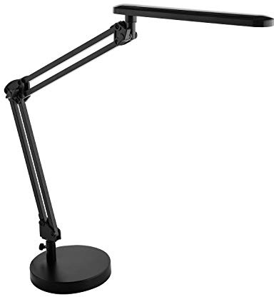 Alco-Albert 963-11 - Schreibtischlampe LED mit Standfuß, schwarz, 20 LEDs, 7W, mit einstellbaren Doppelarm