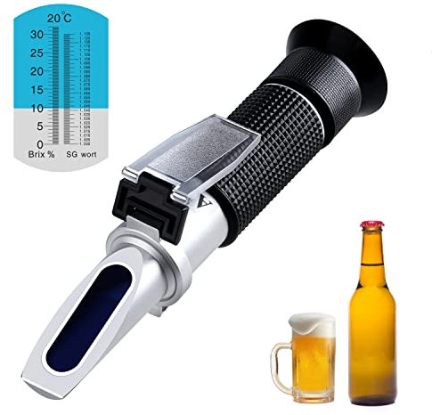 Brix Refraktometer zum Brauen von Bierwürze, Brix Handrefraktometer mit ATC Funktion (automatische Temperaturkompensation)
