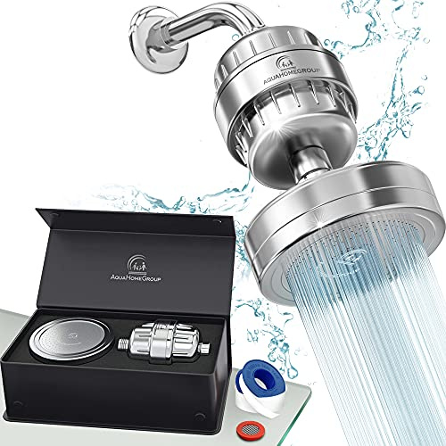 AquaHomeGroup Filtered Shower Head, 20+3 Stage, Reduces Chlorine, Chrome