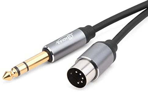 innov8 1/4 Inch to DIN 5 Pin Audio Cable, 6.35mm Male to MIDI 5Pin Male TRS Stereo Cable for Speaker, Amplifier, Mixer, MIDI Keyboard 1m