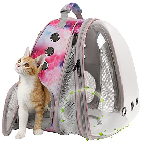 Vorderer erweiterbarer Katzenrucksack, passend für bis zu 9 kg, Raumkapsel-Astronauten-Fensterrucksack für große, dicke Katzen und kleine Welpen