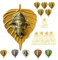 LOVENSPIRE Metallblatt Ganesha Diwali Dekor Wandbehang für Zuhause und Büro Einweihungsgeschenk Pooja Favor Ganesha dekorativer Wandbehang Schaustück 1/2/5/25 Stück