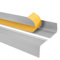 Profilo per bordi scale - Profilo angolare in PVC autoadesivo, Paraspigolo - Strisce antiscivolo per gradini - RGP 50x42mm, grigio chiaro, 150cm