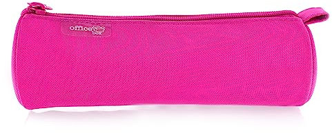 office box Astuccio portapenne rotondo – Rif. 59511- Ampio divisorio interno con cerniera, lavabile e molto resistente per trasportare materiale scolastico o come beauty case by Colorline, fucsia,
