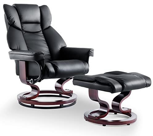 Blisswood Recliner Armchair, Swivel Recliner Chair With Footstool, Recliner Sofa Chair, High Back Ergonomic Couch Bed upto 160 Kg Weight Capacity With Tilting Lock Armchair For Living Room