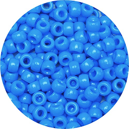 Eppingwin Pony Beads (1000 pcs, light blue, solid, plastic, round, 9 mm)