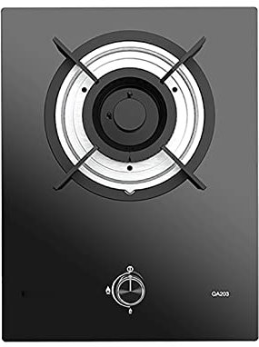 IBOWZ Tables de Cuisson à Gaz Table de Cuisson à gaz gaz intégré,brûleur Wok 4,2 KW,Table de Cuisson à gaz en Verre trempé Noir,cuisinière avec FFD et Supports de Casserole en Fonte [Classe énergé
