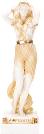 Griechische Göttin Aphrodite Venus Geburt der sexy nackten Alabaster-Statue, 6,2 Zoll