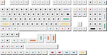 Dye Sublimation Keycaps | Cherry Profile for Custom Merchanical Keyboard | 139 Keys (White Dots)